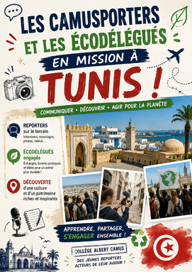 Écodélégués et Camusporters en reportage lors de leur séjour à Tunis.